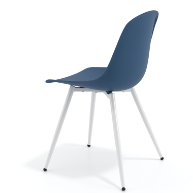 chaise de conference blanche bleu 4 pattes plastique sans accoudoirs 5