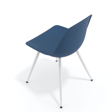 chaise de conference blanche bleu 4 pattes plastique sans accoudoirs 7