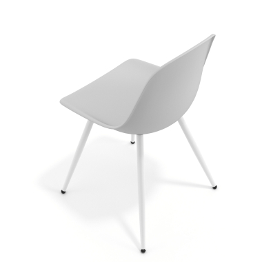 chaise de conference blanche gris clair 4 pattes plastique sans accoudoirs 7