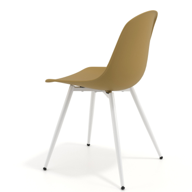 chaise de conference blanche moutarde 4 pattes plastique sans accoudoirs 5