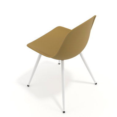 chaise de conference blanche moutarde 4 pattes plastique sans accoudoirs 7