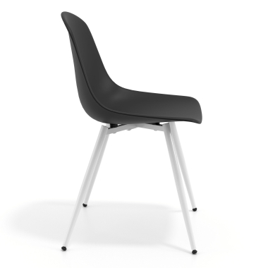 chaise de conference blanche noir 4 pattes plastique sans accoudoirs 3