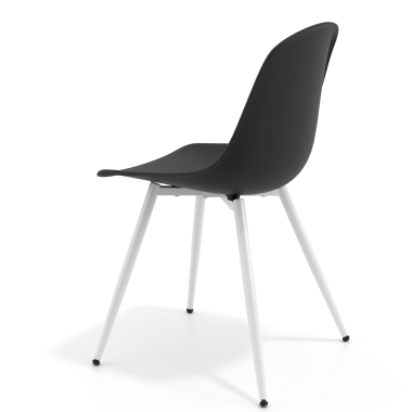 chaise de conference blanche noir 4 pattes plastique sans accoudoirs 5