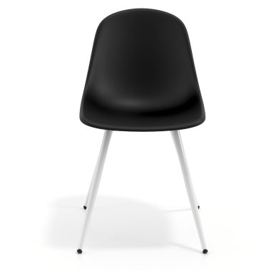 chaise de conference blanche noir 4 pattes plastique sans accoudoirs 6