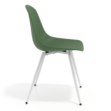 chaise de conference blanche vert 4 pattes plastique sans accoudoirs 3