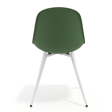 chaise de conference blanche vert 4 pattes plastique sans accoudoirs 4