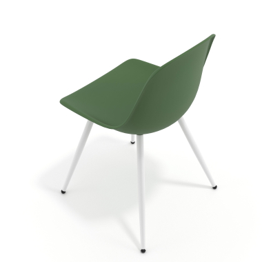 chaise de conference blanche vert 4 pattes plastique sans accoudoirs 7
