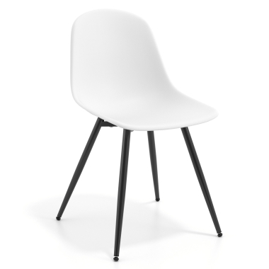 chaise de conference noire blanc 4 pattes plastique sans accoudoirs 1