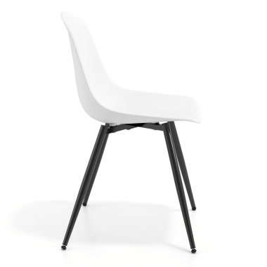 chaise de conference noire blanc 4 pattes plastique sans accoudoirs 3