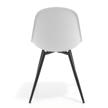 chaise de conference noire blanc 4 pattes plastique sans accoudoirs 4
