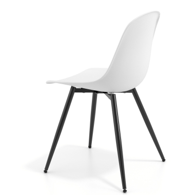 chaise de conference noire blanc 4 pattes plastique sans accoudoirs 5