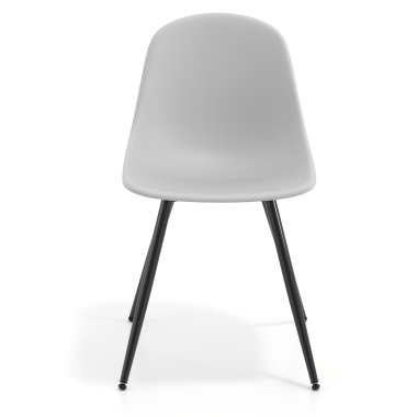 chaise de conference noire gris clair 4 pattes plastique sans accoudoirs 6