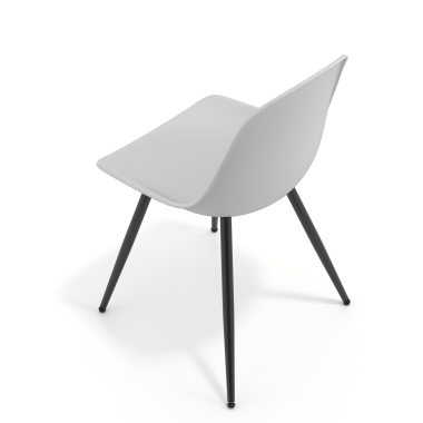 chaise de conference noire gris clair 4 pattes plastique sans accoudoirs 7