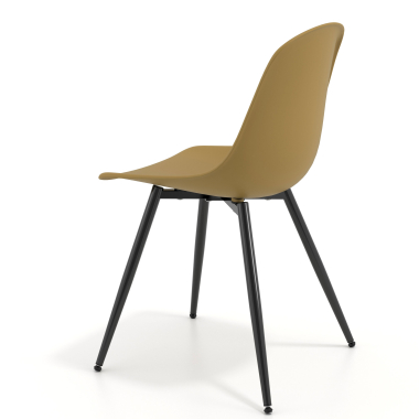 chaise de conference noire moutarde 4 pattes plastique sans accoudoirs 5