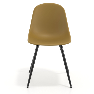 chaise de conference noire moutarde 4 pattes plastique sans accoudoirs 6