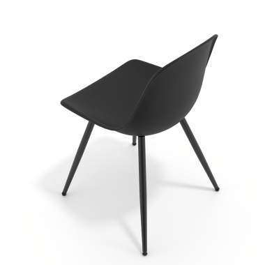 chaise de conference noire noir 4 pattes plastique sans accoudoirs 7