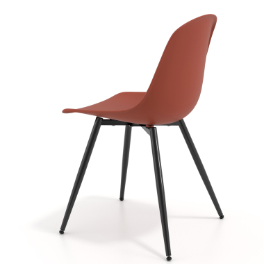 chaise de conference noire rouge 4 pattes plastique sans accoudoirs 5