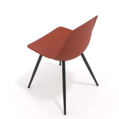 chaise de conference noire rouge 4 pattes plastique sans accoudoirs 7