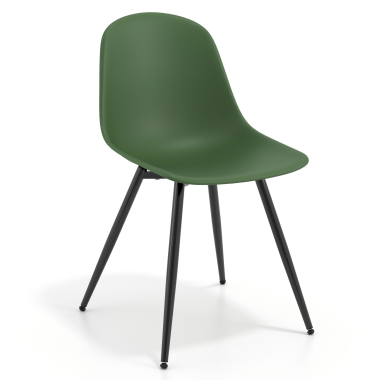 chaise de conference noire vert 4 pattes plastique sans accoudoirs 1