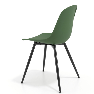 chaise de conference noire vert 4 pattes plastique sans accoudoirs 5
