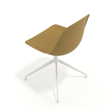 chaise de reunion blanche moutarde base pyramide plastique sans accoudoirs 7