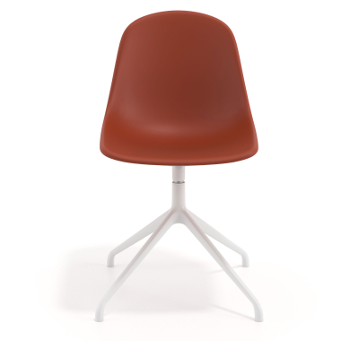 chaise de reunion blanche rouge base pyramide plastique sans accoudoirs 6