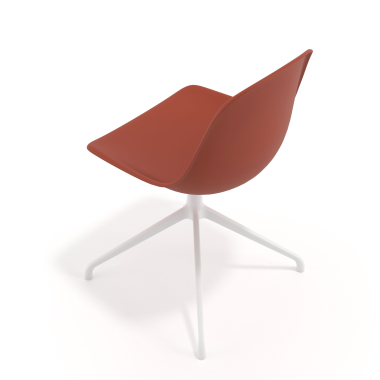 chaise de reunion blanche rouge base pyramide plastique sans accoudoirs 7