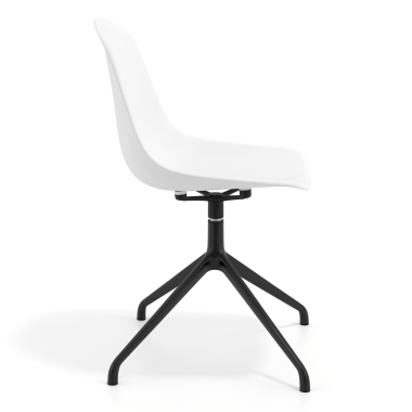 chaise de reunion noire blanc base pyramide plastique sans accoudoirs 3