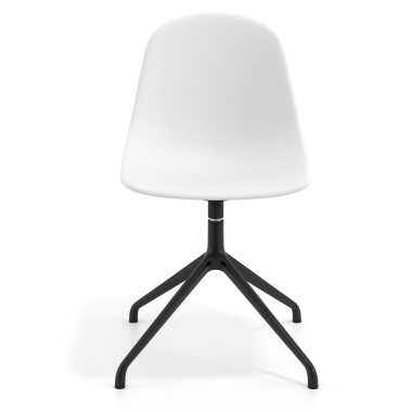 chaise de reunion noire blanc base pyramide plastique sans accoudoirs 6