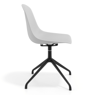 chaise de reunion noire gris clair base pyramide plastique sans accoudoirs 3