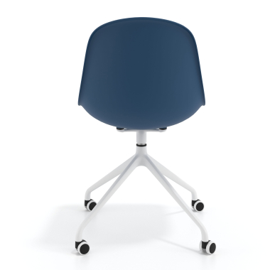 chaise de reunion blanche bleu avec roulettes plastique sans accoudoirs 4
