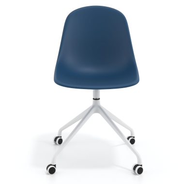 chaise de reunion blanche bleu avec roulettes plastique sans accoudoirs 6