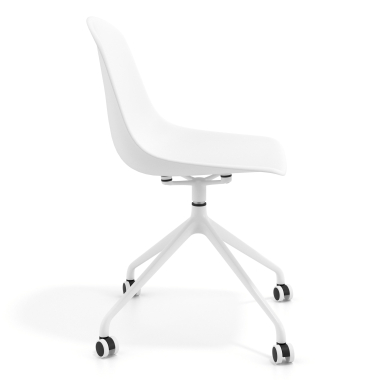 chaise de reunion blanche blanc avec roulettes plastique sans accoudoirs 3
