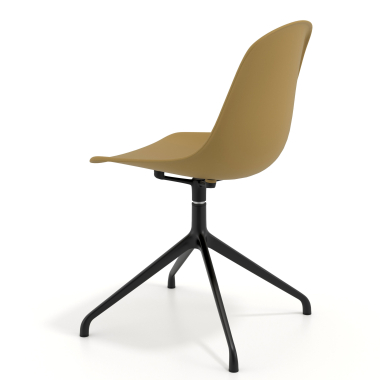 chaise de reunion noire moutarde base pyramide plastique sans accoudoirs 5