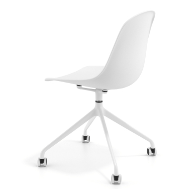 chaise de reunion blanche blanc avec roulettes plastique sans accoudoirs 5