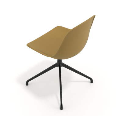 chaise de reunion noire moutarde base pyramide plastique sans accoudoirs 7