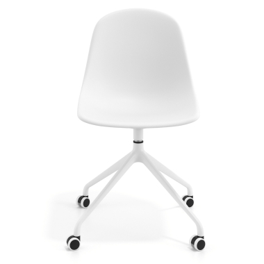 chaise de reunion blanche blanc avec roulettes plastique sans accoudoirs 6