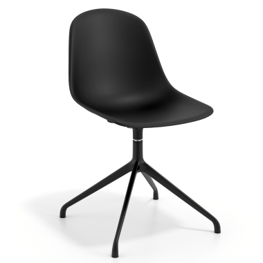 chaise de reunion noire noir base pyramide plastique sans accoudoirs 1