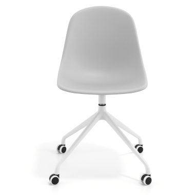 chaise de reunion blanche gris clair avec roulettes plastique sans accoudoirs 6