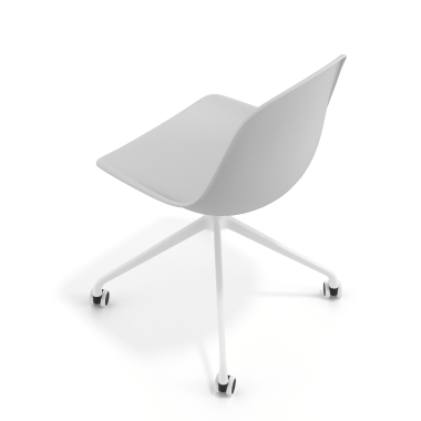 chaise de reunion blanche gris clair avec roulettes plastique sans accoudoirs 7