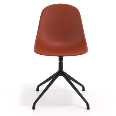 chaise de reunion noire rouge base pyramide plastique sans accoudoirs 6
