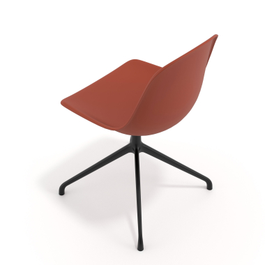 chaise de reunion noire rouge base pyramide plastique sans accoudoirs 7