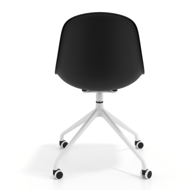 chaise de reunion blanche noir avec roulettes plastique sans accoudoirs 4