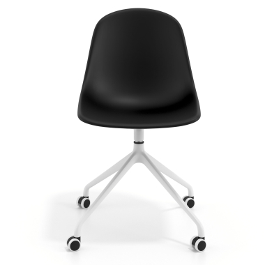 chaise de reunion blanche noir avec roulettes plastique sans accoudoirs 6