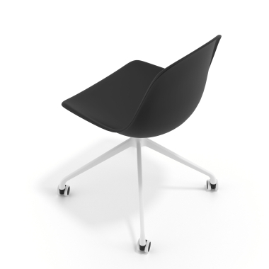 chaise de reunion blanche noir avec roulettes plastique sans accoudoirs 7