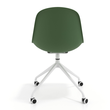 chaise de reunion blanche vert avec roulettes plastique sans accoudoirs 4