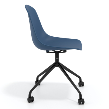 chaise de reunion noire bleu avec roulettes plastique sans accoudoirs 3