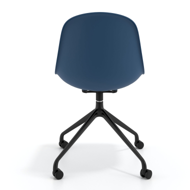 chaise de reunion noire bleu avec roulettes plastique sans accoudoirs 4
