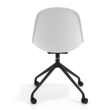 chaise de reunion noire blanc avec roulettes plastique sans accoudoirs 4