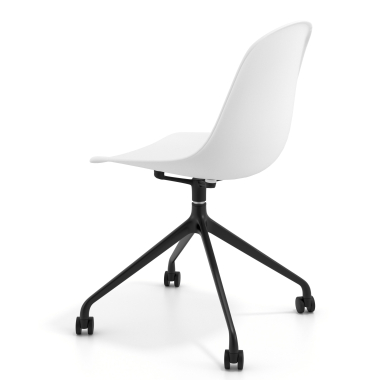 chaise de reunion noire blanc avec roulettes plastique sans accoudoirs 5